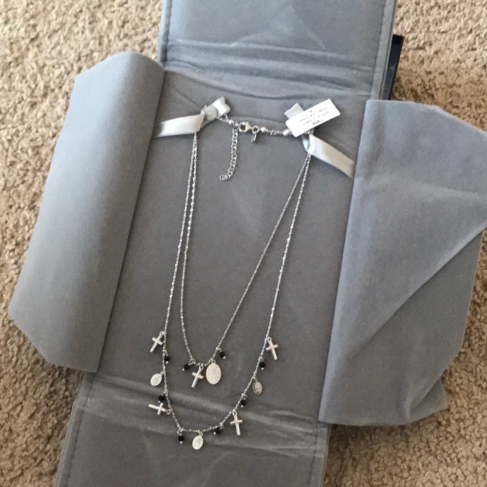 Sterling Silver Cross Crucifix Necklace Layered